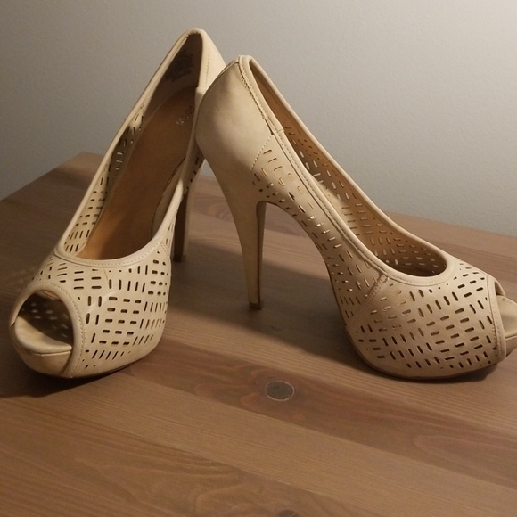 Apt. 9 Shoes - APT 9 nude open toe pumps